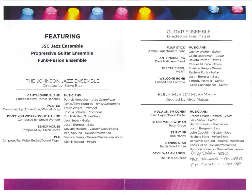 JSC Ensembles program - Fall 2014 (inside)