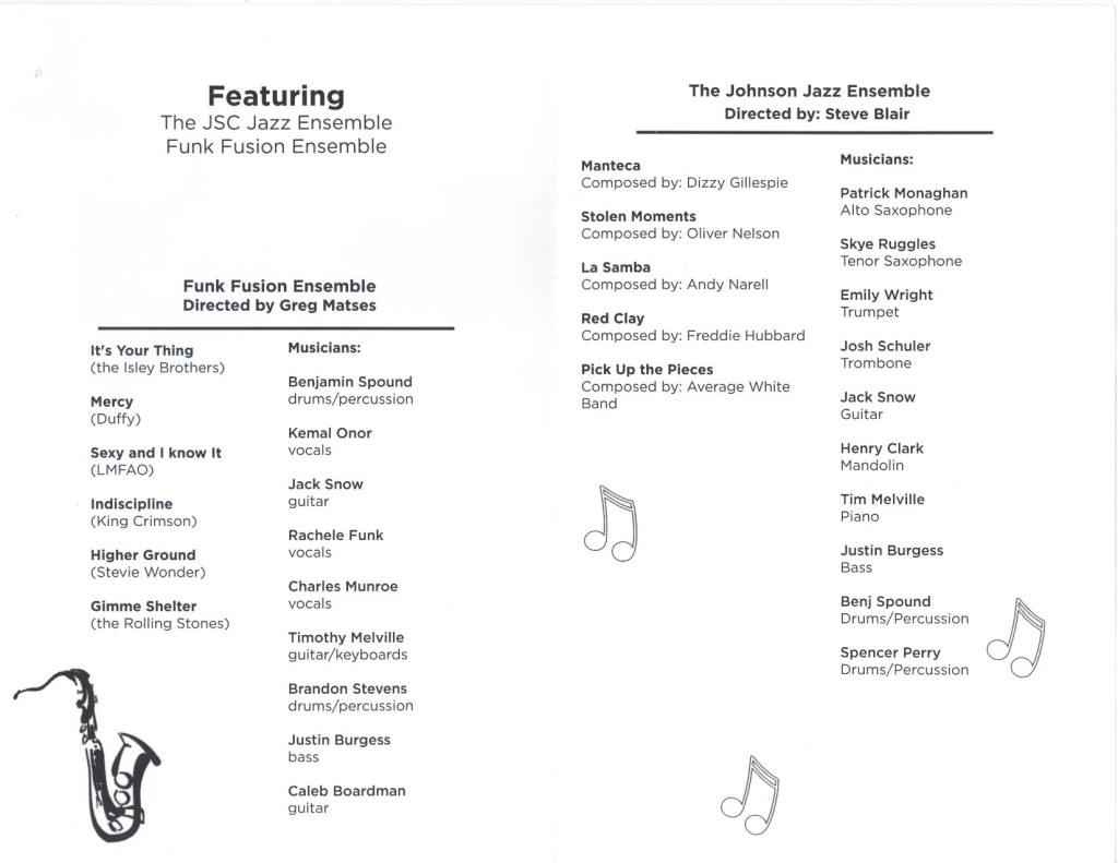 JSC Ensembles program - Spring 2015 (inside)