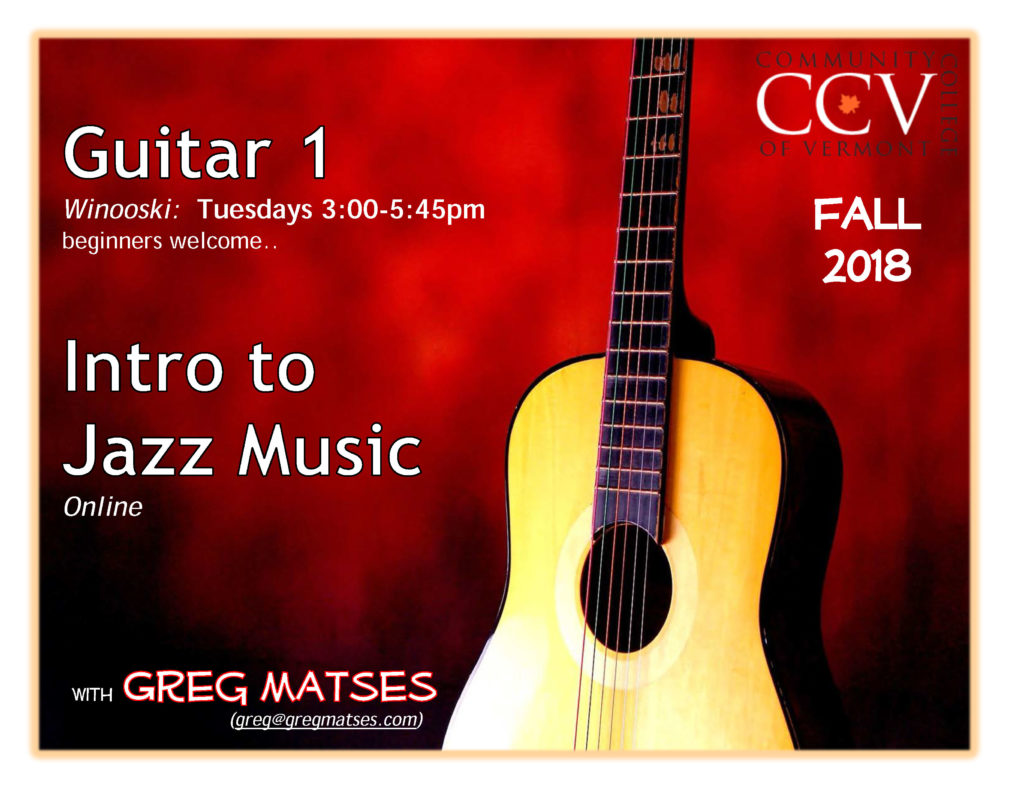 CCV Guitar 1 - Intro to Jazz Music flyer